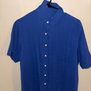 Club Room Royal Blue Casual Button-Down Shirt